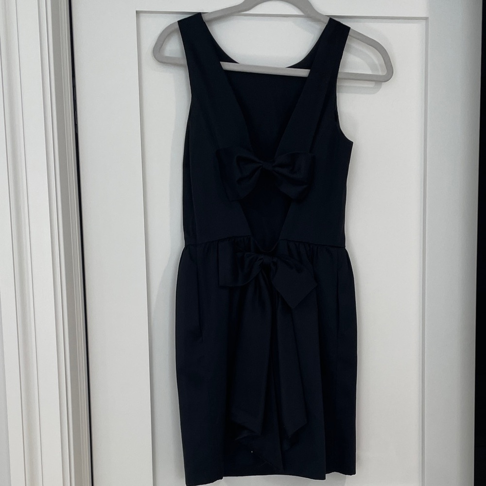 erin london Black Bow-Front Mini Dress